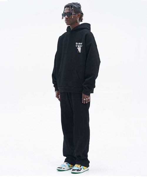 HARSH AND CRUEL(ハーシュアンドクルーエル)の「ポッププリント プルオーバーパーカー HC22SS05【Harsh and Cruel】(パーカー・メンズ・ブラック/ライトグレー・M/L/S/XL)」の12枚目の写真
