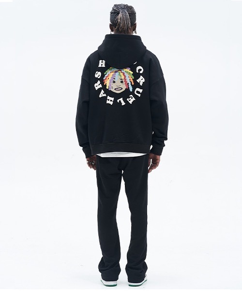 HARSH AND CRUEL(ハーシュアンドクルーエル)の「ポッププリント プルオーバーパーカー HC22SS05【Harsh and Cruel】(パーカー・メンズ・ブラック/ライトグレー・M/L/S/XL)」の13枚目の写真