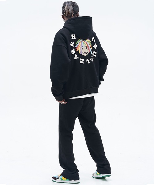HARSH AND CRUEL(ハーシュアンドクルーエル)の「ポッププリント プルオーバーパーカー HC22SS05【Harsh and Cruel】(パーカー・メンズ・ブラック/ライトグレー・M/L/S/XL)」の14枚目の写真