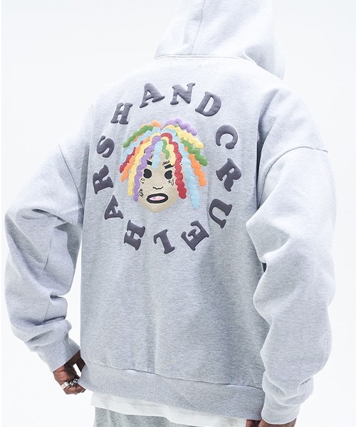 HARSH AND CRUEL(ハーシュアンドクルーエル)の「ポッププリント プルオーバーパーカー HC22SS05【Harsh and Cruel】(パーカー・メンズ・ブラック/ライトグレー・M/L/S/XL)」の10枚目の写真