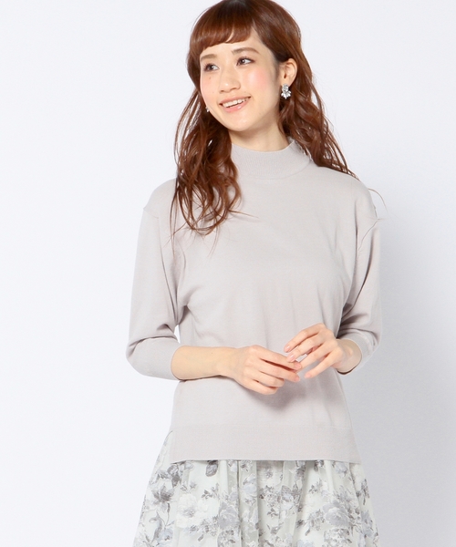 Another Edition(アナザーエディション)の「14GGハイツイストプルオーバー/ AEBC 14GG HIGH TWIST PO◆(ニット/セーター・レディース・オフホワイト/ブラック/ライトグレー/マスタード・フリー)」の4枚目の写真