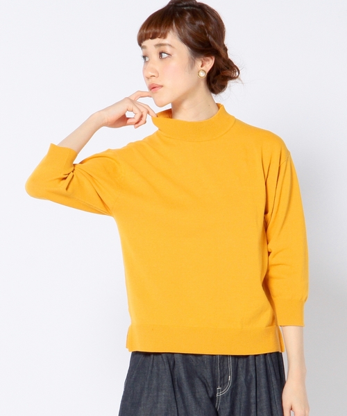 Another Edition(アナザーエディション)の「14GGハイツイストプルオーバー/ AEBC 14GG HIGH TWIST PO◆(ニット/セーター・レディース・オフホワイト/ブラック/ライトグレー/マスタード・フリー)」の1枚目の写真