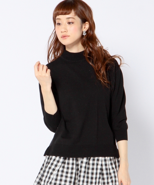 Another Edition(アナザーエディション)の「14GGハイツイストプルオーバー/ AEBC 14GG HIGH TWIST PO◆(ニット/セーター・レディース・オフホワイト/ブラック/ライトグレー/マスタード・フリー)」の3枚目の写真