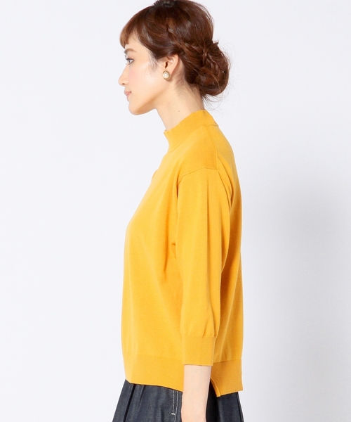 Another Edition(アナザーエディション)の「14GGハイツイストプルオーバー/ AEBC 14GG HIGH TWIST PO◆(ニット/セーター・レディース・オフホワイト/ブラック/ライトグレー/マスタード・フリー)」の6枚目の写真