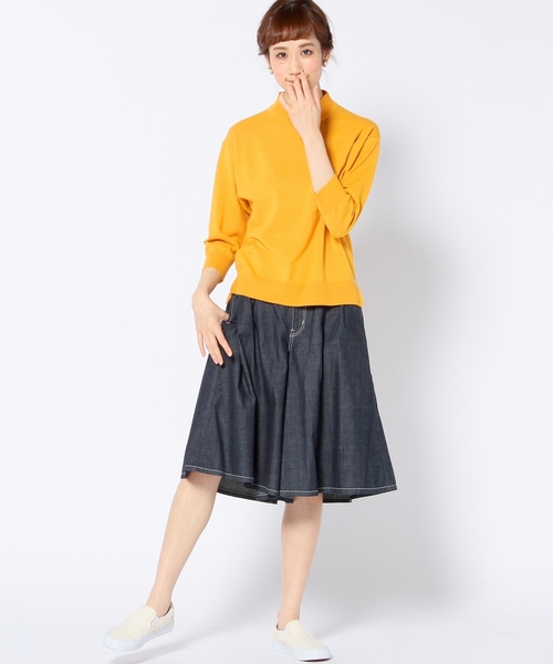 Another Edition(アナザーエディション)の「14GGハイツイストプルオーバー/ AEBC 14GG HIGH TWIST PO◆(ニット/セーター・レディース・オフホワイト/ブラック/ライトグレー/マスタード・フリー)」の7枚目の写真