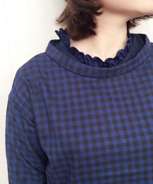 Kastane（カスタネ）の「【Kastane】衿フリルプルオーバー（Tシャツ/カットソー・レディース・オフホワイト/ネイビー・FREE）」の6枚目の写真