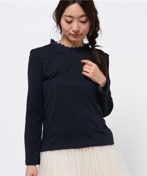 Kastane（カスタネ）の「【Kastane】衿フリルプルオーバー（Tシャツ/カットソー・レディース・オフホワイト/ネイビー・FREE）」の15枚目の写真
