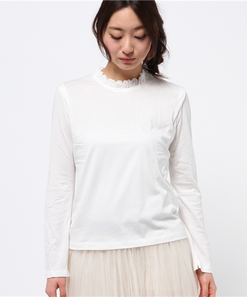 Kastane（カスタネ）の「【Kastane】衿フリルプルオーバー（Tシャツ/カットソー・レディース・オフホワイト/ネイビー・FREE）」の7枚目の写真