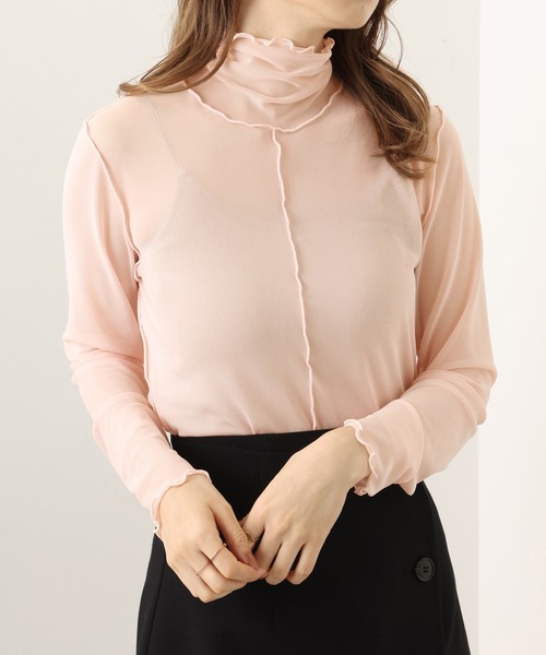 one after another NICE CLAUP(ワンアフターアナザーナイスクラップ)の「チュールメローインナー(Tシャツ/カットソー・レディース・ミント/アイボリー/ピンク/モカ・FREE)」の4枚目の写真