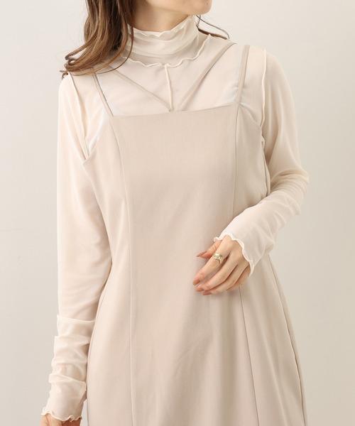 one after another NICE CLAUP(ワンアフターアナザーナイスクラップ)の「チュールメローインナー(Tシャツ/カットソー・レディース・ミント/アイボリー/ピンク/モカ・FREE)」の2枚目の写真