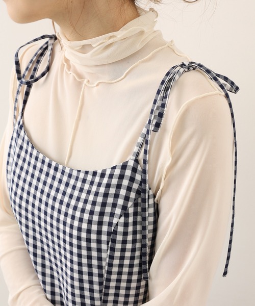 one after another NICE CLAUP(ワンアフターアナザーナイスクラップ)の「チュールメローインナー(Tシャツ/カットソー・レディース・ミント/アイボリー/ピンク/モカ・FREE)」の6枚目の写真