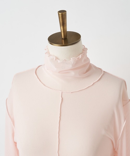 one after another NICE CLAUP(ワンアフターアナザーナイスクラップ)の「チュールメローインナー(Tシャツ/カットソー・レディース・ミント/アイボリー/ピンク/モカ・FREE)」の8枚目の写真