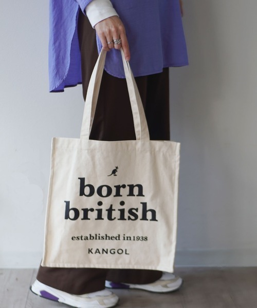 dictionary(ディクショナリー)の「【KANGOL / カンゴール】 プリント スクエア トート バッグ(トートバッグ・レディース・オフホワイト/ブラック/ホワイト系/ブラック系・FREE)」の1枚目の写真