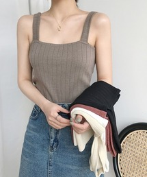 シンプルリブニットタンクトップ