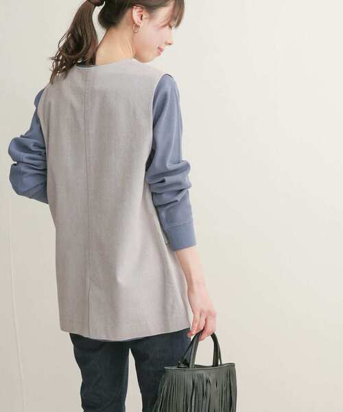 URBAN RESEARCH DOORS（アーバンリサーチドアーズ）の「コットンノーカラーベスト（ベスト・レディース・グレー系その他/ベージュ系その他・1）」の12枚目の写真