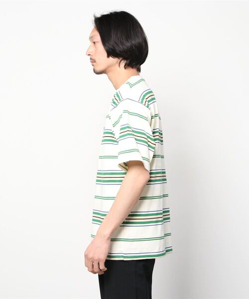 JOHN'S CLOSET(ジョンズクローゼット)の「【13】マルチボーダー胸刺繍Tシャツ(Tシャツ/カットソー・メンズ・ブラック/グリーン/オフホワイト/ホワイト/ブラック系その他/パープル・MEDIUM/LARGE)」の13枚目の写真