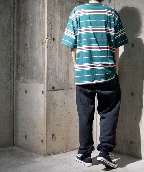 JOHN'S CLOSET(ジョンズクローゼット)の「【13】マルチボーダー胸刺繍Tシャツ(Tシャツ/カットソー・メンズ・ブラック/グリーン/オフホワイト/ホワイト/ブラック系その他/パープル・MEDIUM/LARGE)」の21枚目の写真
