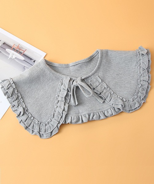 DAY CLOSET(デイ クローゼット)の「レディース ワッフルフリル付け襟(付け襟・レディース・ホワイト/グレー・ONE SIZE)」の6枚目の写真