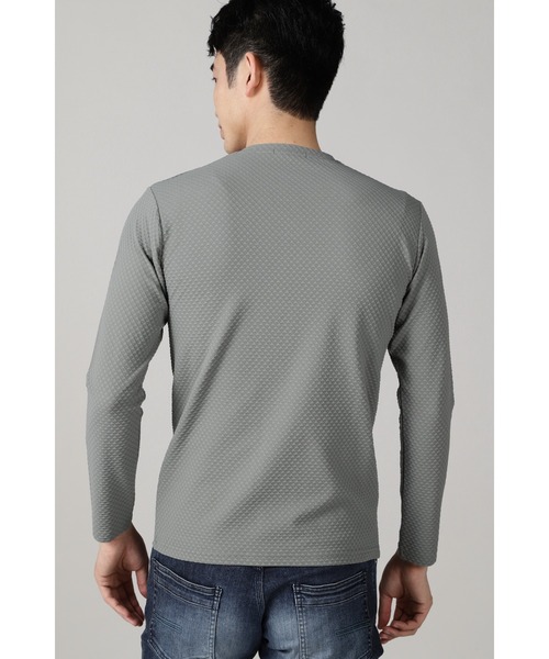 HIGH STREET（ハイストリート）の「HIGH STREET∴RAPIモノグラム調ジャージVネック（Tシャツ/カットソー・メンズ・カーキ/アイボリー/ブラック・LL/L/M）」の18枚目の写真