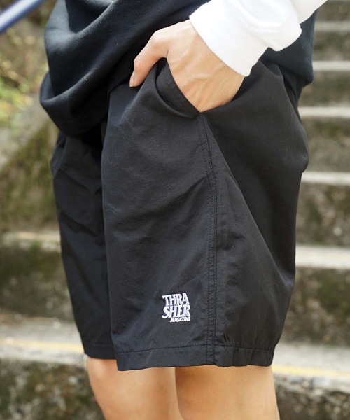 THRASHER(スラッシャー)の「ANTI LOGO BUGGY SHORTS/スラッシャーウエストゴムバギーショーツ(その他パンツ・メンズ・ブラック/ダークオリーブ・X-LARGE/LARGE/MEDIUM)」の3枚目の写真