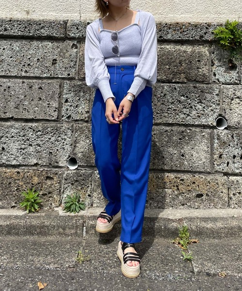 archives（アルシーヴ）の「テープヤーンボレロ＋ニットキャミソールアンサンブル（アンサンブル・レディース・ブラック/オレンジ/ブルー/アイボリー・FREE）」の13枚目の写真