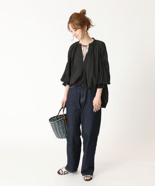 B.C STOCK（ベーセーストック）の「キャンディースリーブスキッパーシャツ（シャツ/ブラウス・レディース・ホワイト/ブラック/グレー/グリーン・FREE）」の5枚目の写真