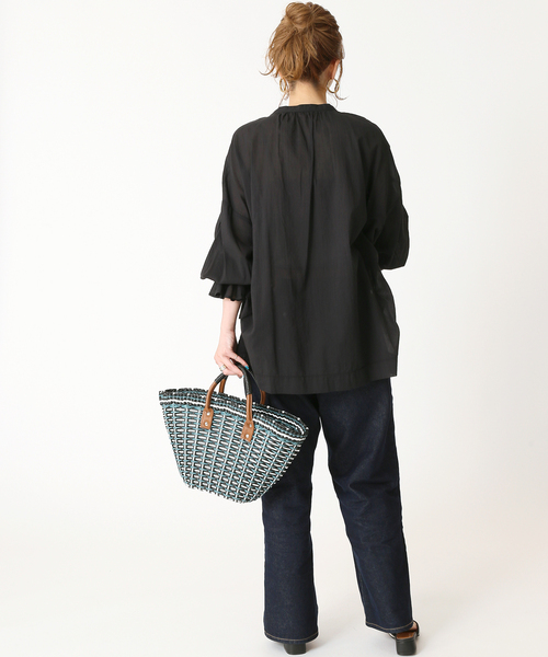 B.C STOCK（ベーセーストック）の「キャンディースリーブスキッパーシャツ（シャツ/ブラウス・レディース・ホワイト/ブラック/グレー/グリーン・FREE）」の7枚目の写真