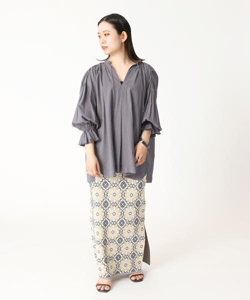 B.C STOCK（ベーセーストック）の「キャンディースリーブスキッパーシャツ（シャツ/ブラウス・レディース・ホワイト/ブラック/グレー/グリーン・FREE）」の9枚目の写真