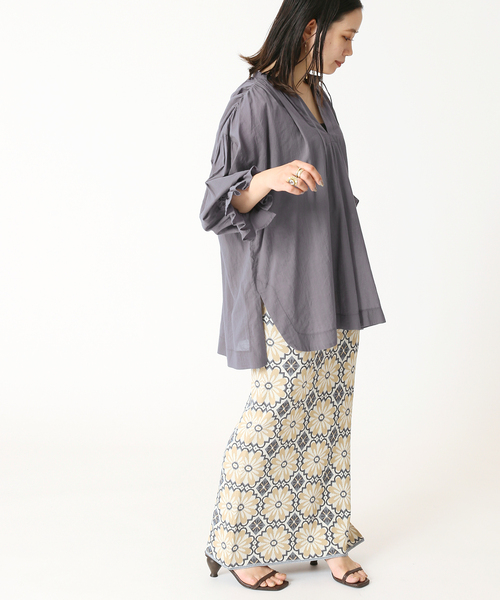 B.C STOCK（ベーセーストック）の「キャンディースリーブスキッパーシャツ（シャツ/ブラウス・レディース・ホワイト/ブラック/グレー/グリーン・FREE）」の10枚目の写真