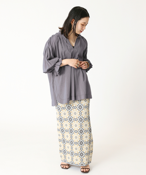 B.C STOCK（ベーセーストック）の「キャンディースリーブスキッパーシャツ（シャツ/ブラウス・レディース・ホワイト/ブラック/グレー/グリーン・FREE）」の12枚目の写真