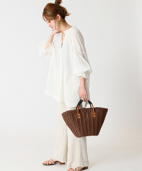 B.C STOCK（ベーセーストック）の「キャンディースリーブスキッパーシャツ（シャツ/ブラウス・レディース・ホワイト/ブラック/グレー/グリーン・FREE）」の14枚目の写真