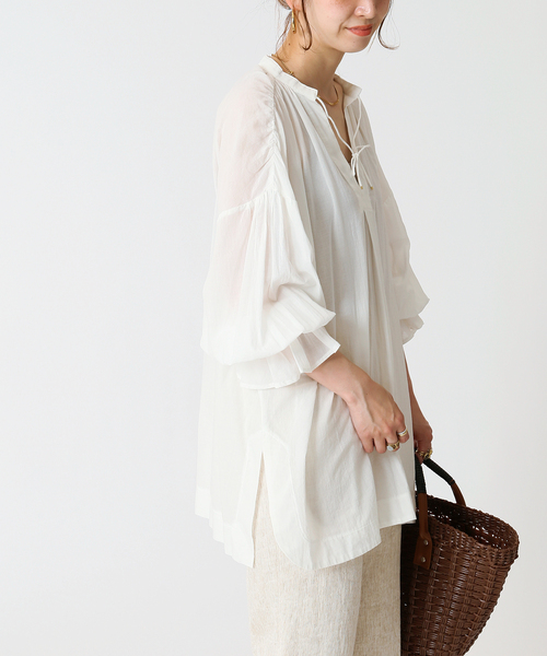 B.C STOCK（ベーセーストック）の「キャンディースリーブスキッパーシャツ（シャツ/ブラウス・レディース・ホワイト/ブラック/グレー/グリーン・FREE）」の16枚目の写真