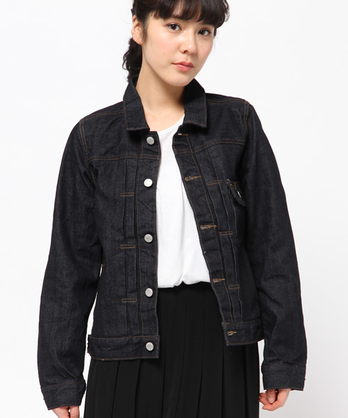 CIAOPANIC（チャオパニック）の「【Ciaopanic】Gジャン（デニムジャケット・レディース・ダークブルー/インディゴブルー・FREE）」の2枚目の写真
