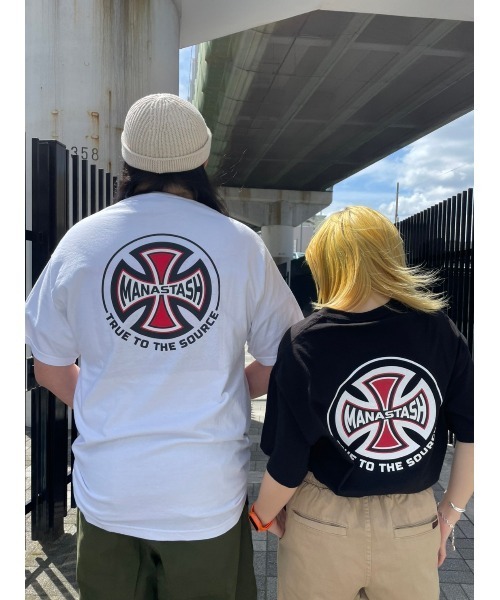 MANASTASH（マナスタッシュ）の「【直営店限定】MANASTASH/マナスタッシュ　BAR CROSS TEE バークロスティー　Tシャツ（Tシャツ/カットソー・メンズ・ホワイト/ブラック・MEDIUM/LARGE/X-LARGE）」の11枚目の写真