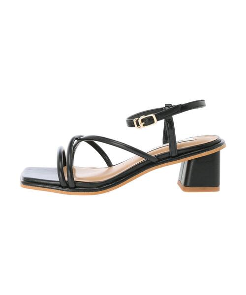 AMERICAN HOLIC（アメリカンホリック）の「スクエアトゥチューブストラップヒールサンダル（サンダル・レディース・ブラック/ベージュ/パープル/グリーン・S/M/L）」の19枚目の写真