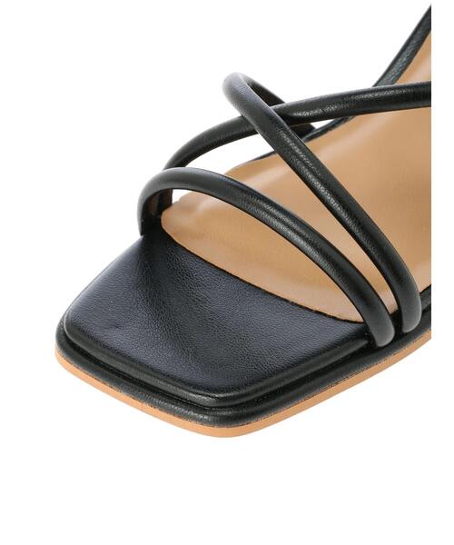 AMERICAN HOLIC（アメリカンホリック）の「スクエアトゥチューブストラップヒールサンダル（サンダル・レディース・ブラック/ベージュ/パープル/グリーン・S/M/L）」の18枚目の写真