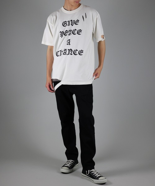 GIVE PEACE A CHANCE DAMAGE T-SHIRT（Tシャツ/カットソー