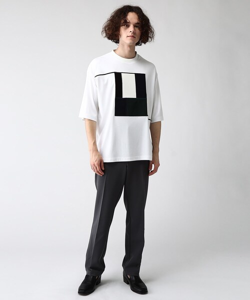 tk.TAKEO KIKUCHI（ティーケータケオキクチ）の「◆ジオメエンブロアマウントカットソー（Tシャツ/カットソー・メンズ・ブラック/オフホワイト・02/03）」の10枚目の写真