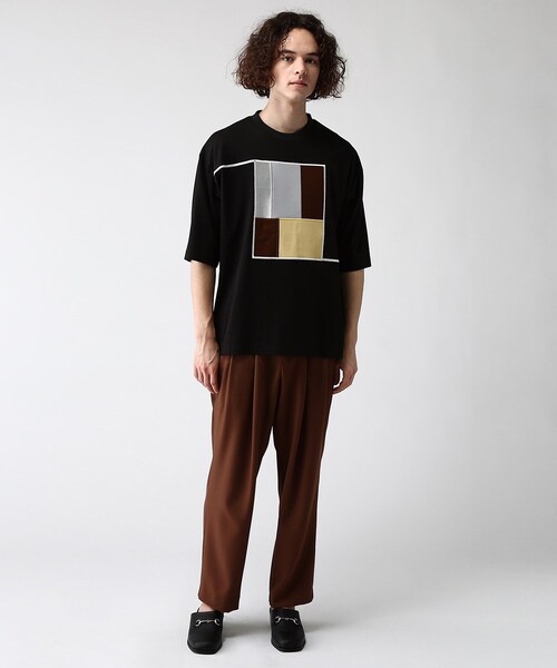 tk.TAKEO KIKUCHI（ティーケータケオキクチ）の「◆ジオメエンブロアマウントカットソー（Tシャツ/カットソー・メンズ・ブラック/オフホワイト・02/03）」の18枚目の写真