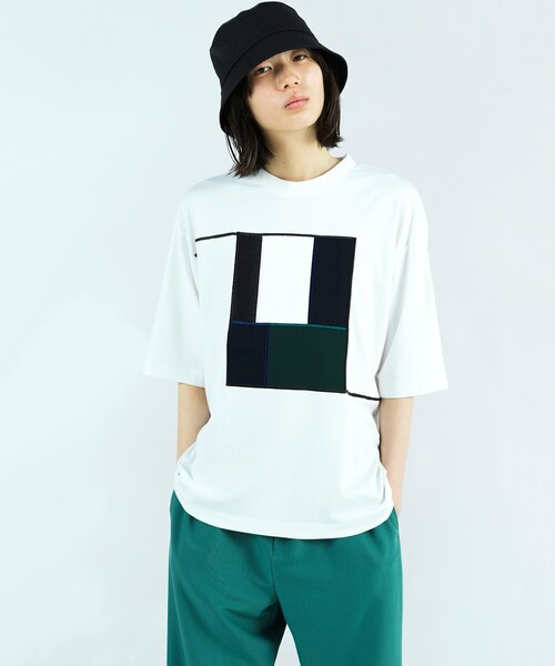 tk.TAKEO KIKUCHI（ティーケータケオキクチ）の「◆ジオメエンブロアマウントカットソー（Tシャツ/カットソー・メンズ・ブラック/オフホワイト・02/03）」の15枚目の写真