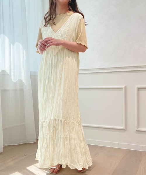 apres jour(アプレジュール)の「クリンクルキャミワンピース【ZOZOTOWN限定アイテム】(ワンピース・レディース・ブラック/アイボリー/ライトベージュ・X-LARGE/フリー)」の17枚目の写真