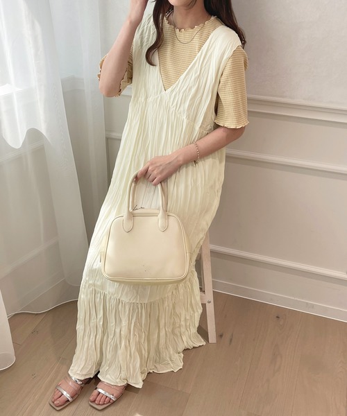 apres jour(アプレジュール)の「クリンクルキャミワンピース【ZOZOTOWN限定アイテム】(ワンピース・レディース・ブラック/アイボリー/ライトベージュ・X-LARGE/フリー)」の13枚目の写真