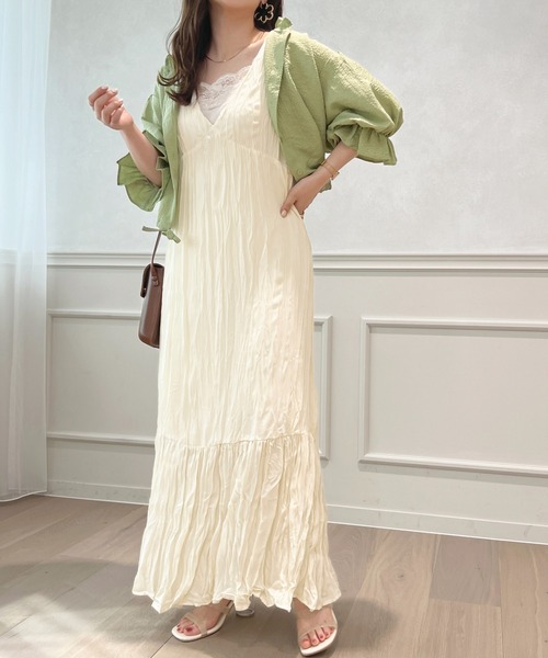 apres jour(アプレジュール)の「クリンクルキャミワンピース【ZOZOTOWN限定アイテム】(ワンピース・レディース・ブラック/アイボリー/ライトベージュ・X-LARGE/フリー)」の11枚目の写真