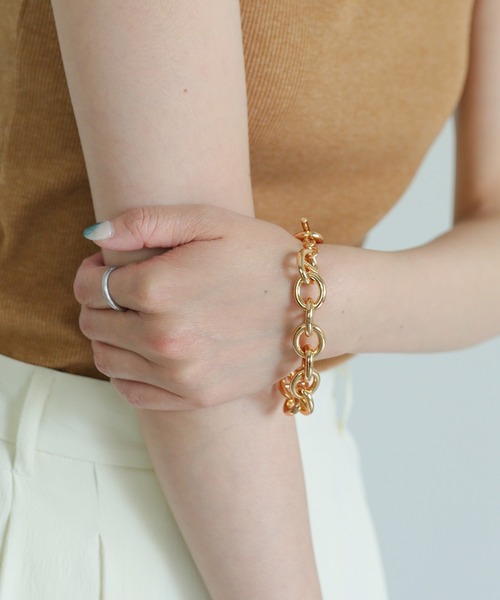 select MOCA（セレクトモカ）の「メタルチェーンブレスレット（ブレスレット・レディース・シルバー/ゴールド・FREE）」の2枚目の写真