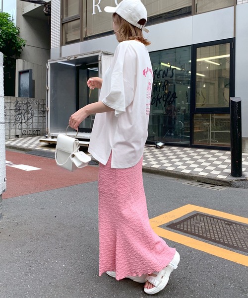 OLIVE des OLIVE（オリーブデオリーブ）の「フルーツサンドTシャツ（Tシャツ/カットソー・レディース・オフホワイト/ピンク/イエロー/スミクロ・FREE）」の5枚目の写真