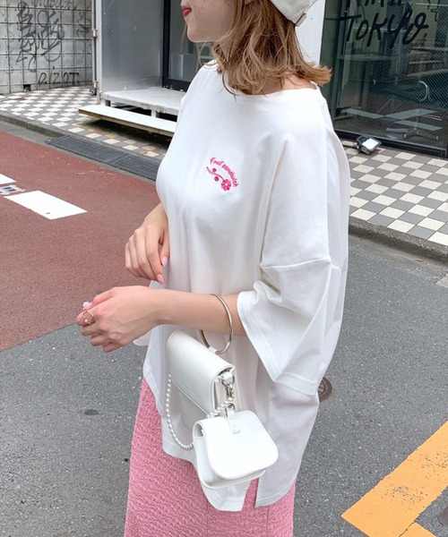 OLIVE des OLIVE（オリーブデオリーブ）の「フルーツサンドTシャツ（Tシャツ/カットソー・レディース・オフホワイト/ピンク/イエロー/スミクロ・FREE）」の9枚目の写真