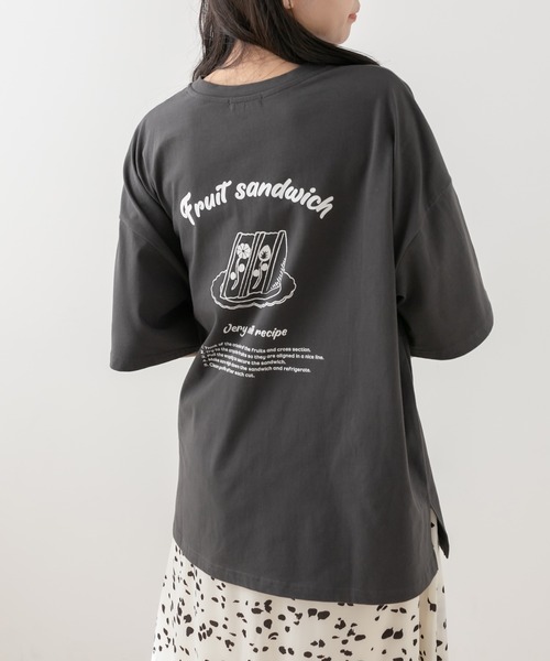 OLIVE des OLIVE（オリーブデオリーブ）の「フルーツサンドTシャツ（Tシャツ/カットソー・レディース・オフホワイト/ピンク/イエロー/スミクロ・FREE）」の18枚目の写真