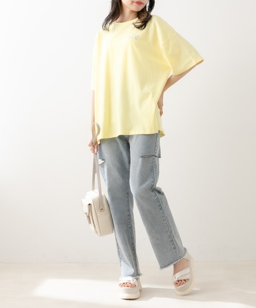 OLIVE des OLIVE（オリーブデオリーブ）の「フルーツサンドTシャツ（Tシャツ/カットソー・レディース・オフホワイト/ピンク/イエロー/スミクロ・FREE）」の10枚目の写真