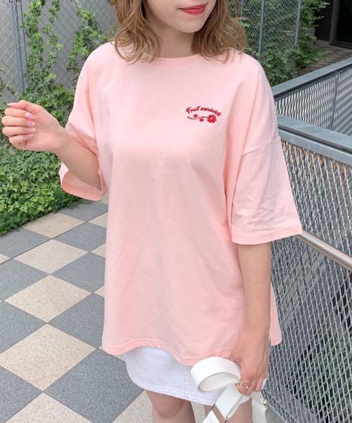 OLIVE des OLIVE（オリーブデオリーブ）の「フルーツサンドTシャツ（Tシャツ/カットソー・レディース・オフホワイト/ピンク/イエロー/スミクロ・FREE）」の11枚目の写真