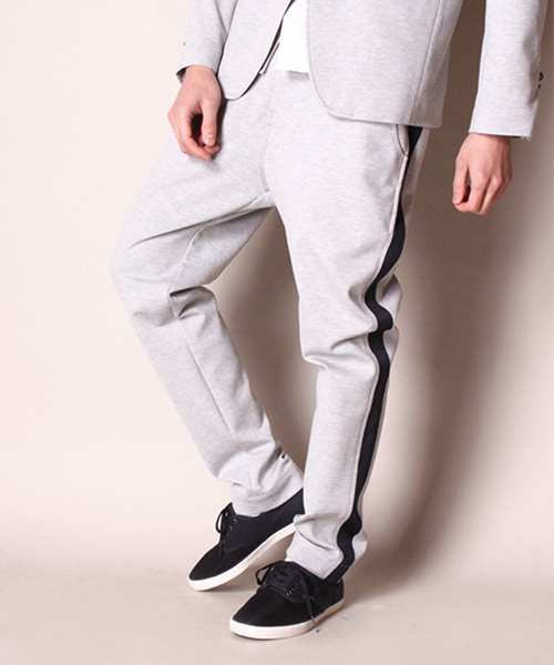 Lui's(ルイス)の「SUPER THANKS(スーパー・サンクス) ポンチサイドラインパンツ(その他パンツ・メンズ・グレー/ブラック・MEDIUM/LARGE/SMALL)」の1枚目の写真